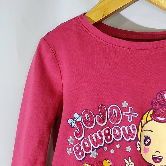 Old Navy Magenta Pink "JoJo + BowBow" Kids Long Sleeve Shirt - Size 3T - Picture 2 of 13